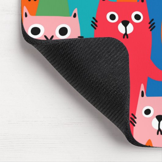 Farbiges Katzen Muster Mousepad (Ecke)