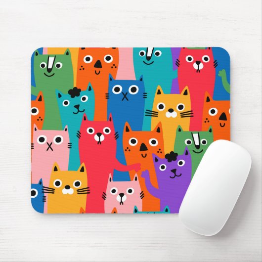 Farbiges Katzen Muster Mousepad (Mit Mouse)