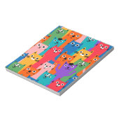 Farbiges Katzen Muster Notizblock (Rotiert)