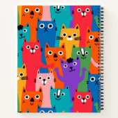 Farbiges Katzen Muster Notizblock (Rückseite)