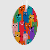 Farbiges Katzen Muster Ornament (Vorderseite)