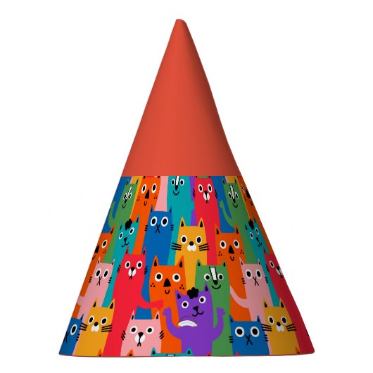 Farbiges Katzen Muster Partyhütchen (Rechts)