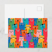 Farbiges Katzen Muster Postkarte (Vorne/Hinten)