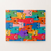 Farbiges Katzen Muster Puzzle (Horizontal)