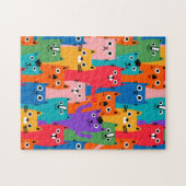 Farbiges Katzen Muster Puzzle (Horizontal)