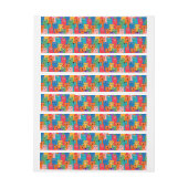 Farbiges Katzen-Muster Rundum-Adressaufkleber (Bogen)