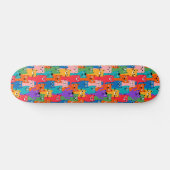 Farbiges Katzen Muster Skateboard (Horizontal)