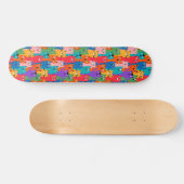 Farbiges Katzen Muster Skateboard (Horizontal)
