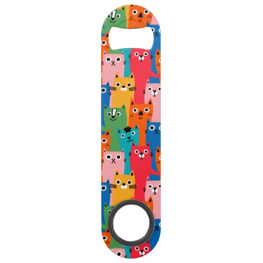 Farbiges Katzen Muster Speed Flaschenöffner (Rückseite)