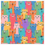 Farbiges Katzen Muster Stoff (Nahaufnahme)