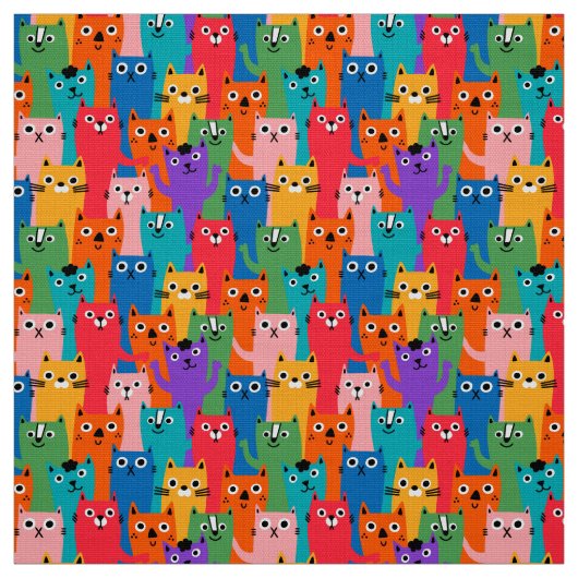 Farbiges Katzen Muster Stoff (Muster)