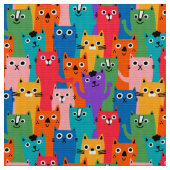 Farbiges Katzen Muster Stoff (Nahaufnahme)
