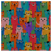Farbiges Katzen Muster Stoff (Nahaufnahme)