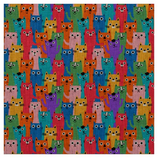 Farbiges Katzen Muster Stoff (Muster)