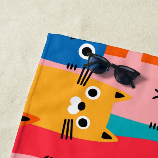 Farbiges Katzen Muster Strandtuch (Beispiel)