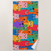 Farbiges Katzen Muster Strandtuch (Vorderseite)