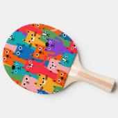 Farbiges Katzen-Muster Tischtennis Schläger (Seitenansicht)