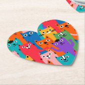 Farbiges Katzen Muster Untersetzer (angewinkelt)