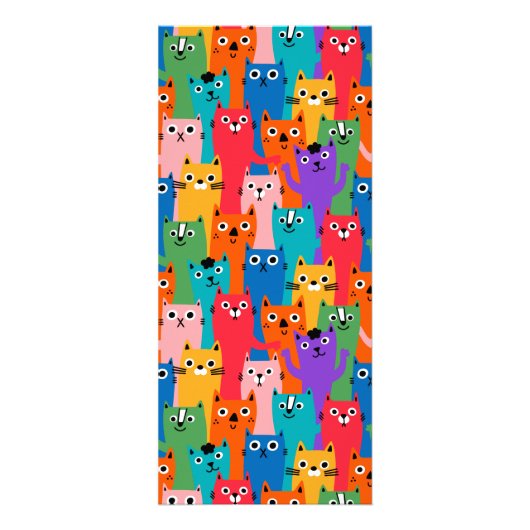 Farbiges Katzen Muster Werbekarte (Vorne)