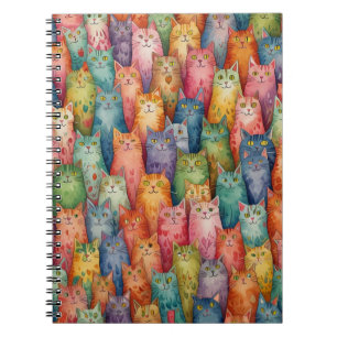 Farbiges Katzen-Notebook - Whimsical Feline Design Notizblock