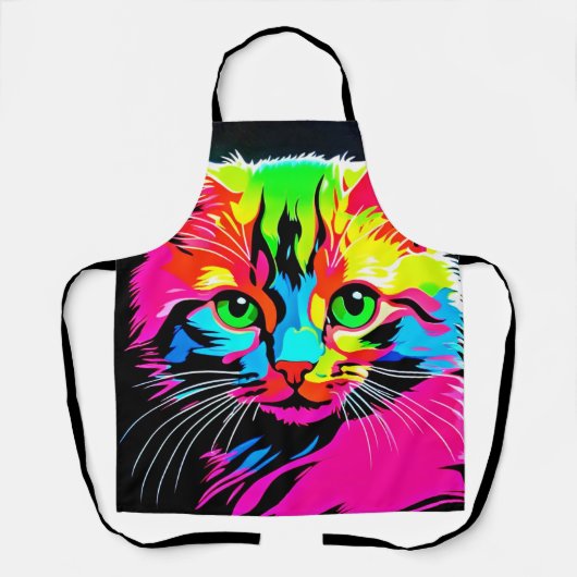 Farbiges Katzendesign Schürze (Vorderseite)