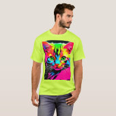Farbiges Katzendesign T-Shirt (Vorne ganz)