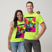 Farbiges Katzendesign T-Shirt (Unisex)