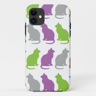 Farbiges Katzenmuster iPhone 11 Hülle