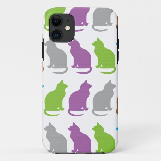 Farbiges Katzenmuster Case-Mate iPhone Hülle (Rückseite)