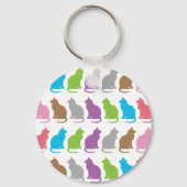 Farbiges Katzenmuster Schlüsselanhänger (Vorderseite)