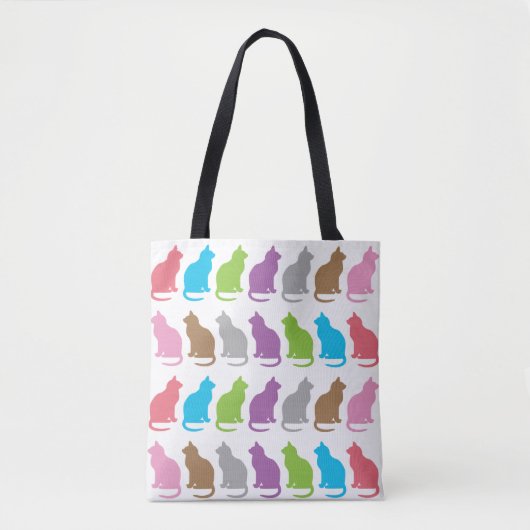 Farbiges Katzenmuster Tasche (Vorderseite)