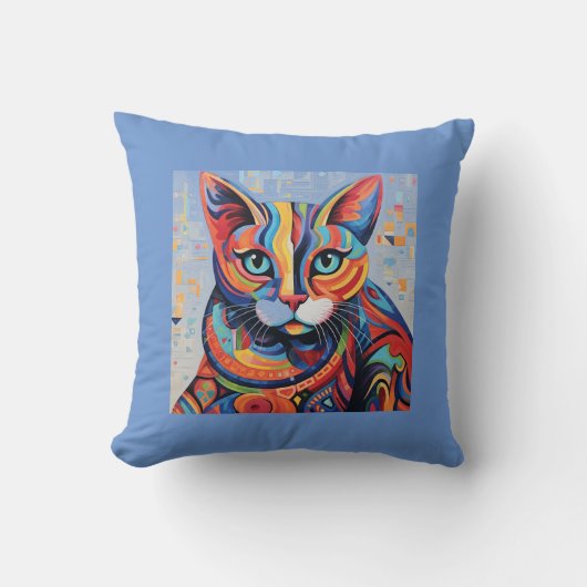 Farbiges Katzenpolster Kissen (Vorderseite)