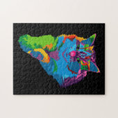 Farbiges Katzenpuzzle Puzzle (Horizontal)