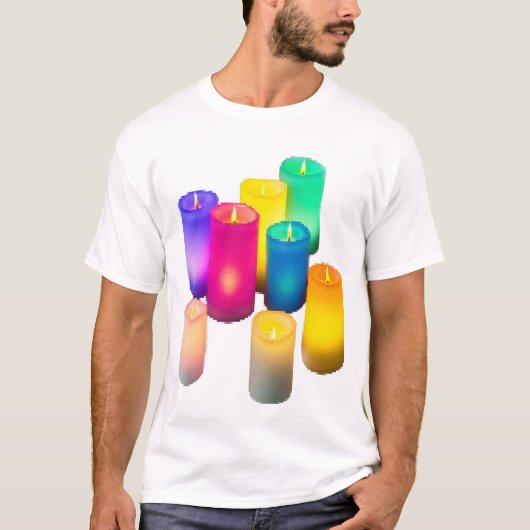 Farbiges Kerzenlicht T-Shirt (Vorderseite)