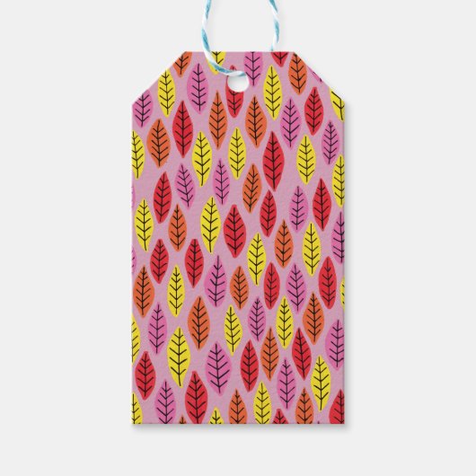 Farbiges Kids-Leaf-Muster Geschenkanhänger (Vorderseite)