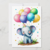 Farbiges Kindergeburtstag Party Einladung (Rückseite)