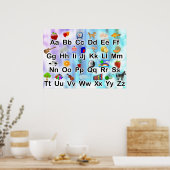 Farbiges Klassenzimmer ABC Alphabet Poster (Küche)