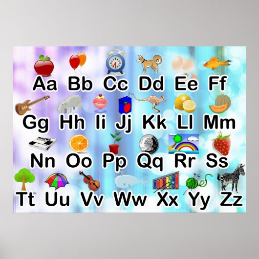 Farbiges Klassenzimmer ABC Alphabet Poster (Vorne)