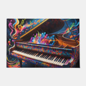 Farbiges Klavier mit musikalischen Noten Schlüssel Fußmatte (Vorderseite)