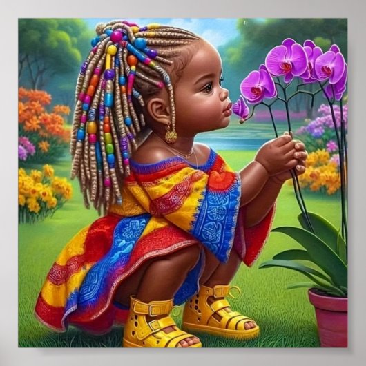 Farbiges kleines Girl-Wall-Poster Poster (Vorne)