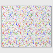 Farbiges Konfetti- und Streamer-Muster Geschenkpapier (Flach)