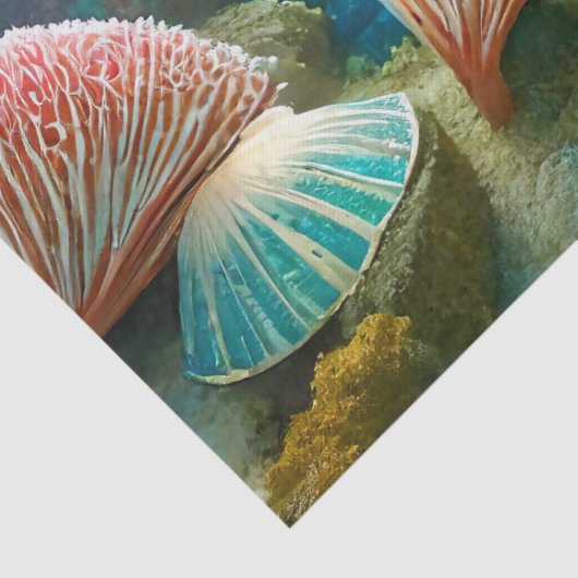 Farbiges Korallenriff, Design 1 Seidenpapier (Detail)