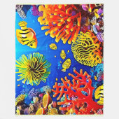 Farbiges Korallenriff-Design Fleecedecke (Vorderseite)