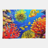 Farbiges Korallenriff-Design Geschirrtuch (Horizontal)