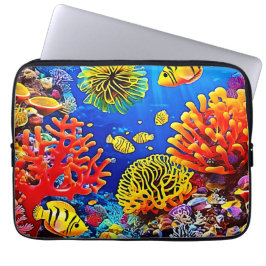Farbiges Korallenriff-Design Laptopschutzhülle