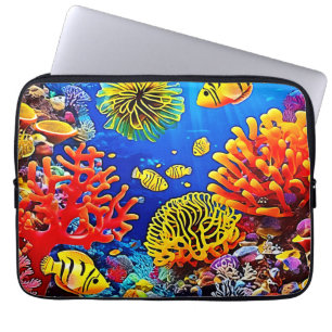 Farbiges Korallenriff-Design Laptopschutzhülle