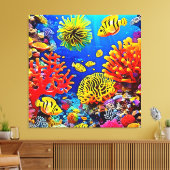 Farbiges Korallenriff-Design Leinwanddruck (Insitu (Wohnzimmer))