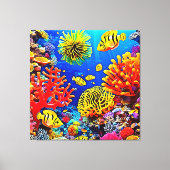 Farbiges Korallenriff-Design Leinwanddruck (Vorderseite)