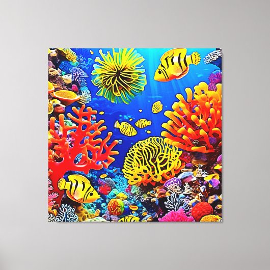 Farbiges Korallenriff-Design Leinwanddruck (Vorderseite)