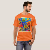 Farbiges Korallenriff-Design T-Shirt (Vorne ganz)